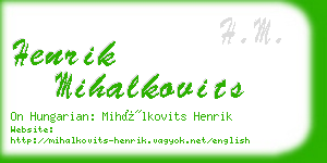 henrik mihalkovits business card